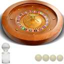 Deluxe Wooden Roulette Wheel Casino Grade Precision Bearings Roulette Wheel Set for Adults Club Parties (Light, 18in)