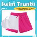 KAKU NANU Boys Swim Trunks Compression Liner Bathing Swimsuit Quick Dry Boxer Brief Beach Board Shorts with Pockets 4T (Rose & Royal Blue)