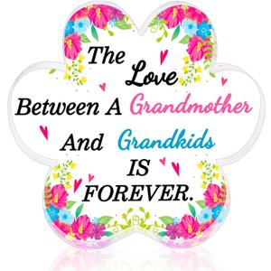 Grandparents Gifts For Grandma Best Grandma Best Gifts For Grandma Christmas Christmas Gift Birthday Gift From Grandson Granddaughter Acrylic Flower Plaque Decor