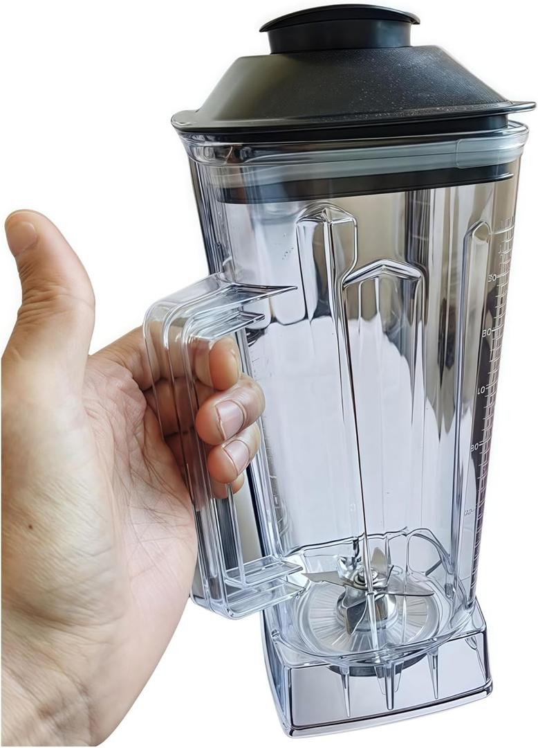 Mixer Cup + Lid Compatible for Hurakan Blw2 Replaceable Mixing Cup Mixer Replacement Cup Knife Blender Accessories and Parts Food Processor Kitchen Tools