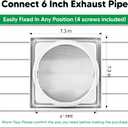 Funmit 6'' Metal Dryer Vent Cover, 7"x7" Outside Dimensions with Metal Mesh Screen, Outdoor Stainless Steel Louvered Vent Cover Includes 4 Screw for Easy Installation