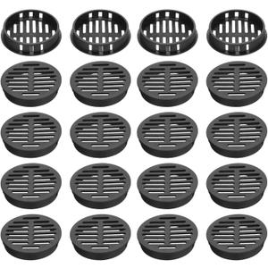uxcell 40Pcs 50mm/2in Air Vents Circular Soffit Vents, Black Plastic Soffit Vent Cover for Cabinet, Wardrobe