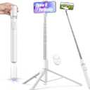 Automatic Tripod for iPhone, TELESIN Auto-Open Phone Tripods with Remote Control for TikTok Scrolling & Zoom, 67" Extendable Travel Selfie Stick, Portable 360 Rotation Cell Phone Stand for Android