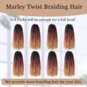 Marley Twist Braiding Hair 18 inch Afro Kinky Curly Crochet Braids 8 Packs Cuban Twist Crochet Braids Synthetic Low Maintenance Skin-Friendly Marley Hair Extensions(1B/30/27, Packs of 8)