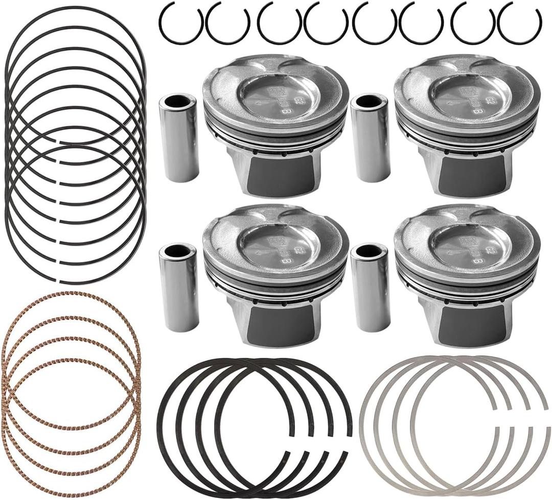 Engine Piston Ring Set, +0.50MM Oversize Piston & Rings Kit Fits for 2014-2018 Hyundai Elantra Tucson Kia Soul Forte Sedan Koup G4NC 2.0L Engine 23041-2E210, 230412E210