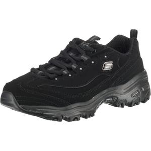 Skechers Women's D'Lites-Play on Fashion Sneaker (7, Black)