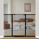 40.5" Extra Tall Baby Gate for Doorways, 49.2"-54.7" Extra Wide Pet Gate Pressure Mounted, 1.37" Narrow Space Puppy Dog Barrier Indoor, No Drill Safety Child Gate, No Climb Fence Black