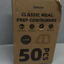 Glotoch Meal Prep Containers with Lids, Plastic food storage containers Reusable, 1-compartment BPA-free, Bento boxes for portion control & takeout, Microwave/freezer/dishwasher safe (50 pack, 32 oz)