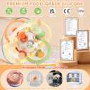 Baby Sensory Teething Toys, Baby Montessori Teether Toys for 0 3 6 9 12 18 Months, Silicone Tummy Time Toy with Rattle Ball for Newborn Infant, Learning Delopmental Gift for Boys Girls, Brown