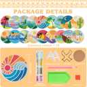 MVVMTOP 18 Pcs Diamond Painting Coasters with Dimensional Holder, DIY Landscape Coaster Diamond Art Kits Non-Slip Coaster for Beginners, Adults Art Craft Supplies