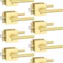 Asidrama 8 Pack Gold Privacy Door Handles, Door Lever with Door Knobs Indoor for Bedroom or Bathroom, Heavy Duty Door Handles Interior with Locks for Left Right Sided Doors