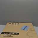 VASAGLE LILEA Collection - Small Round Side End Table, Modern Nightstand with Fabric Basket, Matte White and Camel Brown ULET223W10