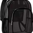 Clear Backpack Heavy Duty Transparent Backpack for Security Travel Work (Black)