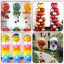 2 Sets Balloon Column Stand Kit, Balloon Stand, Balloon Arch Stand, 7 Feet Height Adjustable Balloon Tower Pillar with Reusable Metal Telescopic Design for Party Decoration