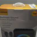 Karaoke Machine with 2 Wireless Rechargeable Microphones: Portable Bluetooth Speaker for Adults & Kids - PA System with Lights Supports TWS/TF Card/USB/AUX for Home Party