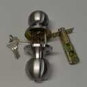 BESTTEN Keyed Entry Door Knob with Lock, Interior and Exterior Door Lock, Standard Ball, Satin Nickel