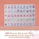 Dogs and Cats Themed Mahjong Tile Set - 160 Acrylic engraved Tiles & American Mahjong Travel Set | Unique Gift for Pet Lovers and Mahjong Enthusiasts | Novelty Animal Themed Game for Family (Red Kit)