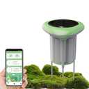 Solar Powered Soil Moisture & Temp Sensor WiFi/Bluetooth No Gateway Required | IP65 Waterproof Indoor/Outdoor Plant Monitor | Compatible with Alexa & Tuya Smart Life | Garden, Farm Hygrometer