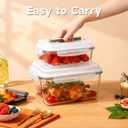 KOMUEE 2 Pack 220oz+76.4oz Extra Large Glass Food Storage Containers Set with Airtight Lids, Big Glass Meal Prep Containers, Ideal for Storing Rotisserie Chicken, Lasagna,Salads, Leak-proof & BPA-Free