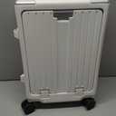 Carry On Luggage 22x14x9 Airline Approved Aluminum Frame, 20 Inch Hard Shell Carry On Luggage, Suitcase Carry-on Zipperless Luggage, TSA Approved (White)