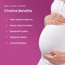 Prenatal Choline Supplements 550mg | 120 Capsules | Supports Baby’s Brain Development & Cognitive Function During Pregnancy & Nursing | Ultra Pure Natal VitaCholine, Vegan Choline Bitartrate for Women, Best By 05/2028