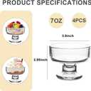 7oz Glass Ice Cream Bowls- Versatile Dessert Bowls & Cups for Mixed Drinks, Desserts, Nuts, Fruit, Pudding & Snacks- Perfect for Parties, Gatherings (4)