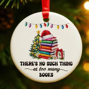 3 x Bookish Gifts Christmas Ornament for Reader Book Lovers, Book Lover Ornaments Gifts for Christmas Tree