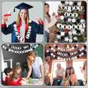 Simgoing 103 Pcs DIY Graduation Lei Giant Friendship Bracelet 2026 Grad Necklace Garland Jumbo Birthday Friendship Banner Kit Famous Singer Customizable Party Decor(White Gray Black)