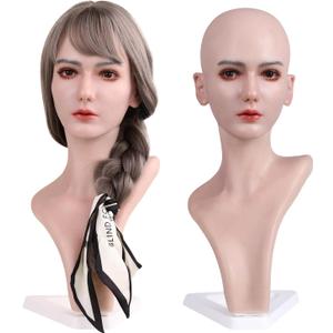 Mannequin Head, Realistic Wig Mannequin Head with Holder, for Jewelry Display Hair Stylists Facial Massage Cosmetology Training