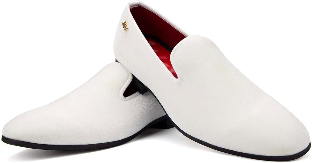 JITAI Luxury Men Shoes Black Loafers Leather Men 's Casual Shoes Brand Comfortable (13, White/15)