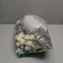 BLOSMON Fake Flowers in Vase for Centerpieces: Metal Vase with 12 Stems of Artificial Mums Kiku Flowers Eucalyptuses Home Table Decor - White Faux Pom Poms Floral Arrangements for Living Room