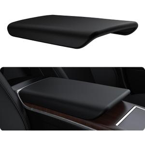 BASENOR Tesla Model S Model X Center Console Cover Non-Slip TPE Armrest Cover [No Logo] Protector Armrest [Proprietary Design] 2021-2026 Tesla Interior Accessories Black