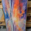 DUNHUANG ART Vibrant Ocean Sunset Canvas Wall Art - Beach Decor & Sunrise Poster - Red Scenery Poster for Living Room & Bathroom - 24"x48"