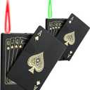 2 Pack Jet Torch Lighter Ace Card Lighters Green Flame Refillable Butane Lighters Ace of Spades Cool Lighter Adjustable Windproof Poker Lighter (Without Gas)