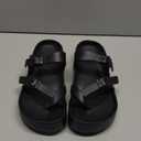 Women's Platform Sandals with Arch Support Comfortable Foam Slides Summer Beach Sandals with Adjustable Buckle (9, Black)