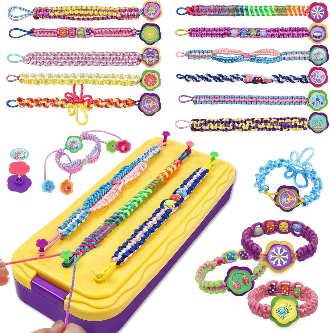 DDAI Arts and Crafts for Kids Age 8-12 Friendship Bracelet Making Kit for Girls - Best Birthday Gifts Ideas for Girl 7 9 10 11 Year Old - Popular Bracelets String Maker Toys Set (Purple)
