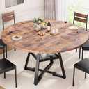 51'' Round Dining Table for 6,Kitchen Dining Room Circle Dinner Pedestal Table,Space Saving Wood Kitchen & Dining Room Furniture (Vintage, 51In)