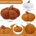 Wonderjune 3 Pcs Pumpkin Pillows Modern Fall Home Decorative Plush 3D Pumpkin Shaped Pillows Rustic Farmhouse Cushion for Halloween Thanksgiving Autumn Home Sofa Couch Bed Decor Gift(Maillard Color)