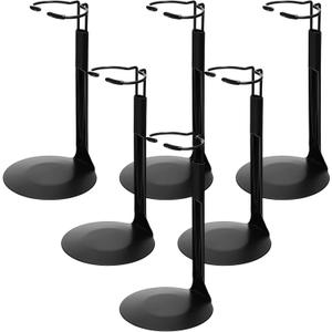 Yaocom 6 Pcs Adjustable Doll Stands for 12 Inch to 18 Inch Dolls Display Stand with Expandable Waist Wire Action Figure Display (Black)
