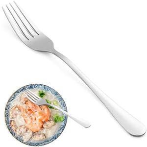 8 Piece Dinner Forks Set, Food-Grade Stainless Steel Forks Silverware, Cutlery Forks, Dessert Forks, Metal Forks for Home, Kitchen or Restaurant, Mirror Polished, Dishwasher Safe - 8 Inch And 6 Knives