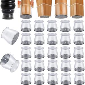 RKELA 48 Pack Chair Leg Floor Protectors, Furniture Feet Protectors for Hardwood Floors,Silicone Caps with Felt Pads, Anti-Scuff Reduce Noise(Fit:1-5/16" to 2")