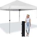 Pop Up Canopy Tent 8X8 FT,Easy Set-up Sade,Instant Shelter w/Canopy Cover,4 Ropes,Adjustable Straight Leg Heights Canopies,Outdoor Patio Tents for Parties,Commercial,White