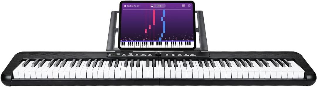 Digital Piano 88 Key Full Size Semi Weighted Electronic Keyboard Piano with Music Stand,Power Supply,Bluetooth,MIDI,for Beginner Professional at Home/Stage