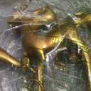 Wenqik 8 Pcs Christmas Reindeer Figurines Gold Deer Christmas Decor Xmas Sitting Standing Deer Statues Rustic Small Reindeer Sculpture for Home Living Room Cabinet Table Office Indoor Decoration Gift,Demage Pieces