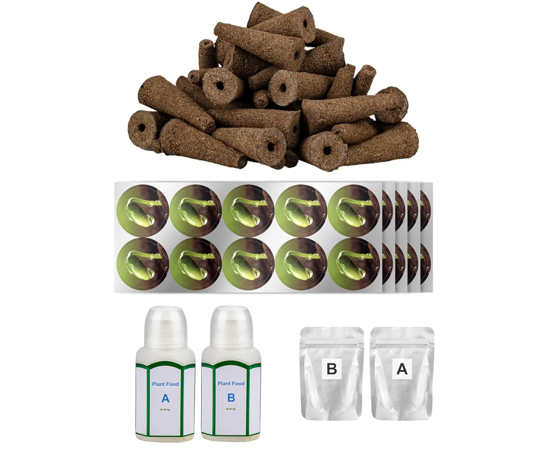 Hydroponics Seed Pod Kit: 80 Grow Sponges, 80 Pod Labels, 4 A&B Plant Food - Grow Anything Kit for Indoor Garden,Compatible with Hydroponics Growing System from All Brands
