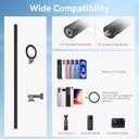 Magnetic Flexible Mount Clamp for Phones, GoPro Insta360, Bike, Boat, Tube, Treadmill, Stroller, Car, Desk, Tripod Stand Monkey Tail Mount Neck Holder Selfie Stick