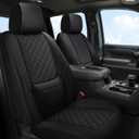 BABYBLU Chevy Silverado Seat Covers Front Pair,Truck Seat Covers for Silverado GMC Sierra,Custom Fit 2007-2023 2024 2025 1500/2500HD/3500HD (Black, Front Pair)