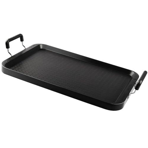 Vayepro Stove Top Flat Griddle, 17 Inch 2 Burner Griddle Pan for Stove Top Grill, Aluminum Pancake pan, Non-Stick Charcoal Grill For Outdoor/Camping