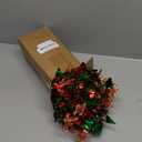 50FT Red Green Christmas Tinsel Garland with Tree Gingerbread Man Ornaments Metallic Xmas Garland for Christmas Tree Decorations Holiday Decor for Mantel Staircase Indoor Outdoor Home Office Party