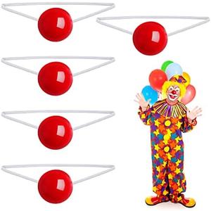 STOBOK 5Pcs Clown Noses Light Up Clown Noses Flashing Red Clown Nose for Christmas Carnival Costume Party Dress Up Cosplay Noses Prop